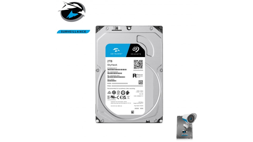 Disque dur vidéosurveillance 2to Seagate SkyHawk ST2000VX017 sata 3.5 pouces