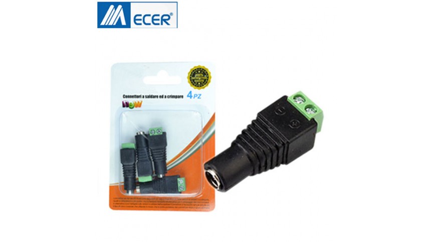 Connecteur d'alimentation femelle pour caméra analogique lot de 4 