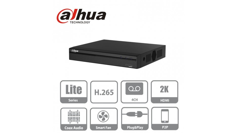 Dahua XVR5104H-4KL-X enregistreur 4k 4 canaux coaxial BNC