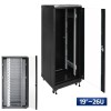 Baie de brassage 19 pouces 26U 600×600 sur roulettes – armoire réseau haute capacité informatique et vidéosurveillance