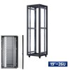 Baie de brassage 19 pouces 26U 600×600 sur roulettes – armoire réseau haute capacité informatique et vidéosurveillance
