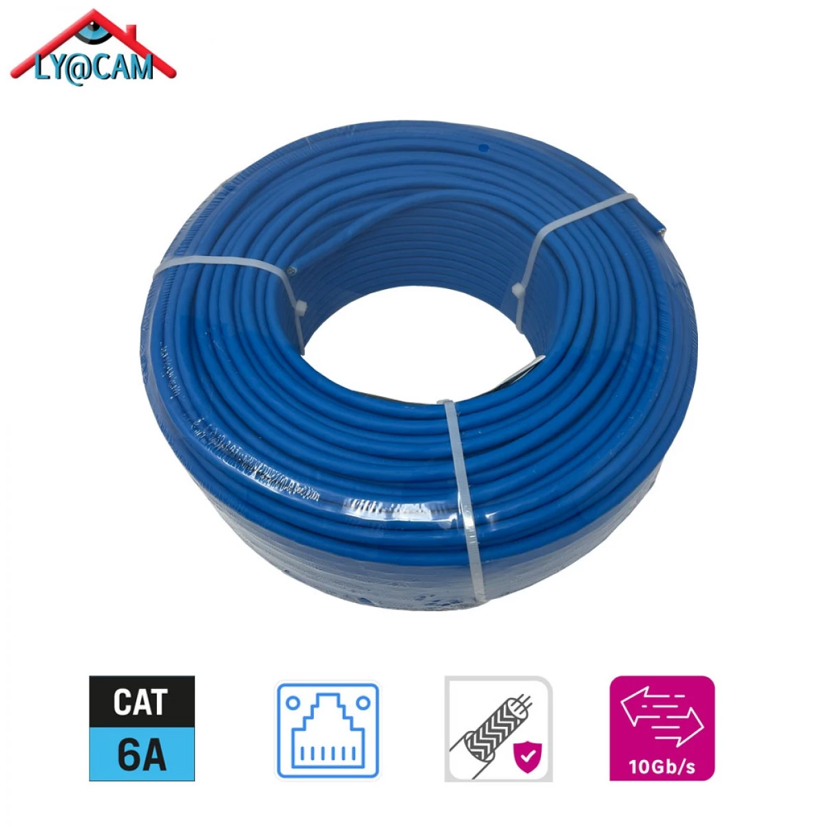 Câble Réseau CAT5e F/UTP 100m Lumonic - Câble Patch Blindé Gris Gigabit Ethernet LAN
