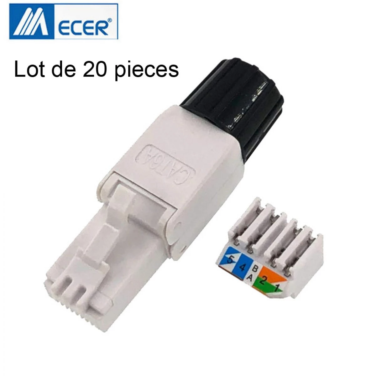 Cable Rj45 Sans Outil Connecteur RJ45 Sans Outil Cat 6a Fiche Mâle Réseau 10Gbit/s Fiche Prise Rj45