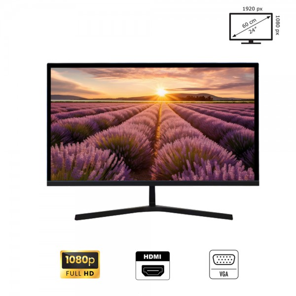 Ecran 24 pouces LED Full HD 1HDMI - 1VGA