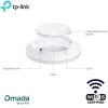 Point d’accès WiFi 6 AX3000 TP-Link EAP653 Mesh plafonnier PoE+ Omada