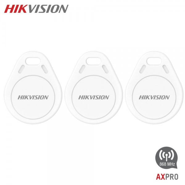Lot de 3 badges RFID porte-clés DS-PT-M1 pour alarme AX PRO Hikvision