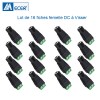 Connecteur d'alimentation femelle pour caméra analogique lot de 4 