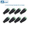 Connecteur d'alimentation femelle pour caméra analogique lot de 4 