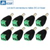 Connecteur mâle d'alimentation DC jack pour caméra BNC lot de 4 
