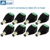 Connecteur mâle d'alimentation DC jack pour caméra BNC lot de 4 