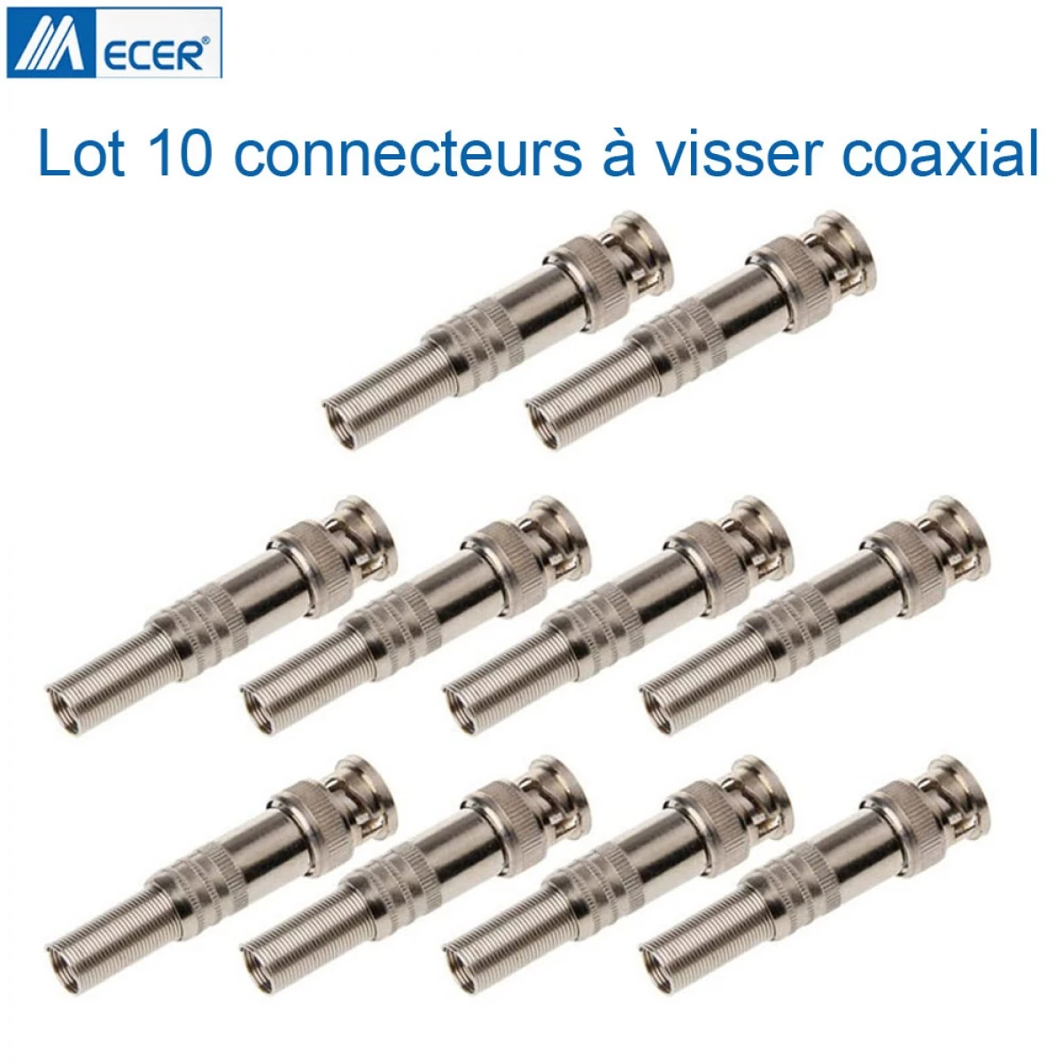Pack De 10 Connecteurs BNC Femelle Vissables Pour Caméras De Surveillance – Compatible Câbles RG6 & RG59 - 14