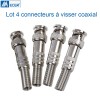 Connecteurs BNC à visser par 4 pour câble vidéosurveillance coaxial