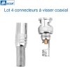 Connecteurs BNC à visser par 4 pour câble vidéosurveillance coaxial