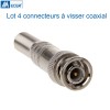 Connecteurs BNC à visser par 4 pour câble vidéosurveillance coaxial