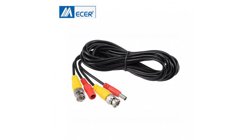 Câble coaxial 5m vidéo + alimentation pour caméra BNC