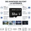 Carte microSDHC 32 Go Classe 10 avec adaptateur SD pour caméra et smartphone