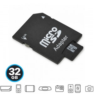 Carte microSDHC 32 Go Classe 10 avec adaptateur SD pour caméra et smartphone