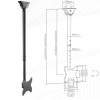 Support TV plafond orientable et réglable – compatible écrans 25 à 110 cm