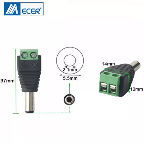 Acheter Adaptateur de prise d'alimentation cc 12V mâle à femelle, connecteur  pour caméra de sécurité CCTV, bande LED, connecteurs d'alimentation cc  polyvalents