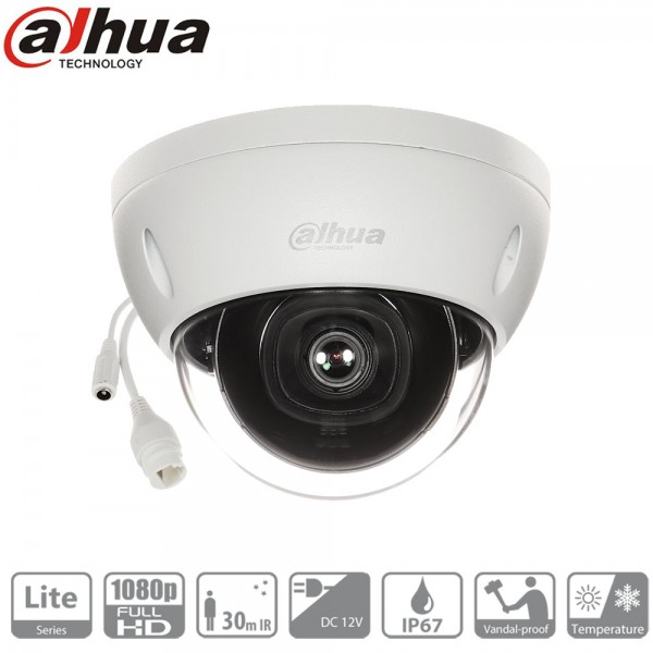 IPC-HDBW1230E - Caméra IP dôme POE 2 mégapixels IR30m DAHUA 