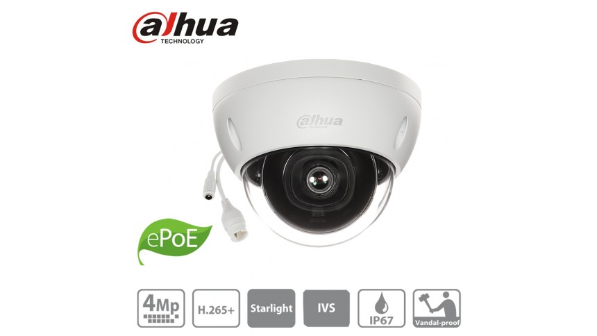  DAHUA Caméra IP Poe dôme à bulle 4 Mpx IPC-HDBW2431E-S-S2