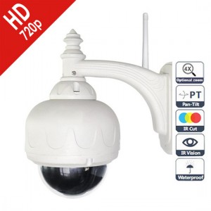 Caméra ip motorisée extérieur zoom 4X dôme infrarouge - Onvif - Mecer