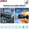 Caméra de chantier Dahua BF4CP 4G noire IP66 résistante à la pluie de -20 °C à +60 °C