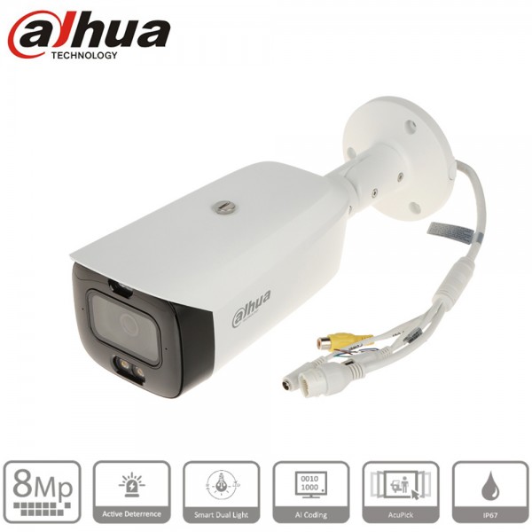 Caméra IP Dahua TIOC 2.0 8MP FullColor 2.8mm IR 30m – IPC-HFW3849T1-AS-PV-S5
