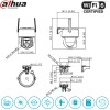 Caméra IP WiFi extérieure motorisée Dahua DH-IPC-PT2549DC1-SW-PV 5MP avec suivi automatique