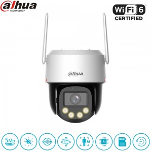 Caméra IP WiFi extérieure motorisée Dahua DH-IPC-PT2549DC1-SW-PV 5MP avec suivi automatique