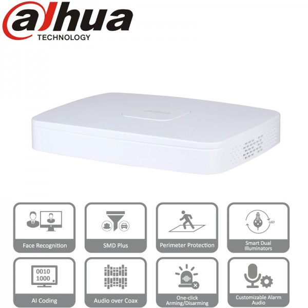 Dahua XVR5104C-I3 enregistreur 4 canaux coaxial BNC - blanc Dahua XVR5104C-I3 enregistreur 4 canaux coaxial BNC - blanc