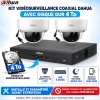 Kit vidéosurveillance Dahua avec deux caméras dôme 2 MP et disque dur 4 To installé