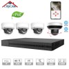 kit 4 caméras IP dômes 4 mpx avec 1 PTZ Motirisée 