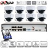 Kit Dahua IP Poe 8 caméras dômes anti vandalisme 4 megapixels