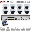 Kit Dahua IP Poe 8 caméras dômes anti vandalisme 4 megapixels
