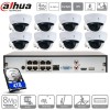 Kit Dahua IP Poe 8 caméras dômes anti vandalisme 4 megapixels
