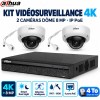 Kit vidéosurveillance 4K Dahua avec 2 caméras dôme 8 MP et disque dur 4