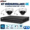 Kit vidéosurveillance 4K Dahua avec 2 caméras dôme 8 MP et disque dur 6 To