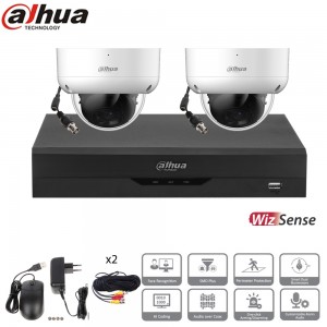 Dahua Kit 2 caméras dômes à bulle vidéosurveillance 2mpx vision nocturne 30m