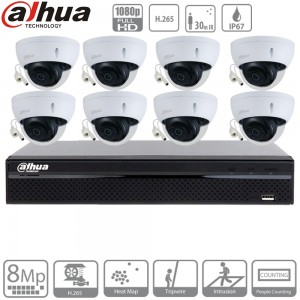 Dahua kit 8 caméras IP PoE dômes - 2 Mpx Dahua kit 8 caméras IP PoE dômes - 2 Mpx