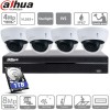 kit 4 caméras IP PoE Dahua dômes - 2 Mpx