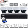 kit 4 caméras IP PoE Dahua dômes - 2 Mpx