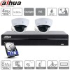 Dahua kit IP Poe 2 caméras 4 megapixels dômes à bulle