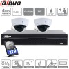 Dahua kit IP Poe 2 caméras 4 megapixels dômes à bulle