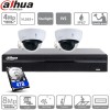 Dahua kit IP Poe 2 caméras 4 megapixels dômes à bulle