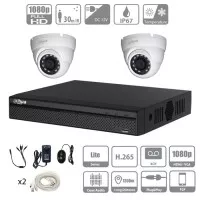 Dahua kit 2 caméras 4K dômes vidéosurveillance - 8 Mpx évolutif à 4 caméras