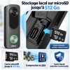 Emplacement microSD jusqu’à 512 Go du visiophone sans fil Dahua VDKB01-BB