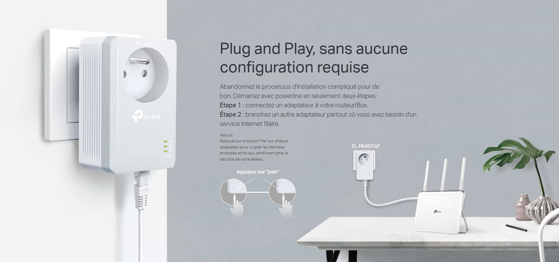 Installation Plug and Play du kit CPL TP-Link AV600