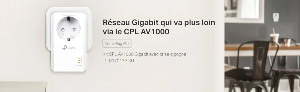 Kit CPL AV1000 Gigabit TP-Link HomePlug AV2 1000 Mbps pour vidéosurveillance IP