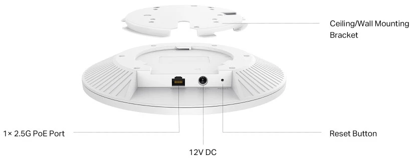 Port Ethernet 2.5 Gigabit PoE+ du point d'accès WiFi 7 TP-Link EAP772